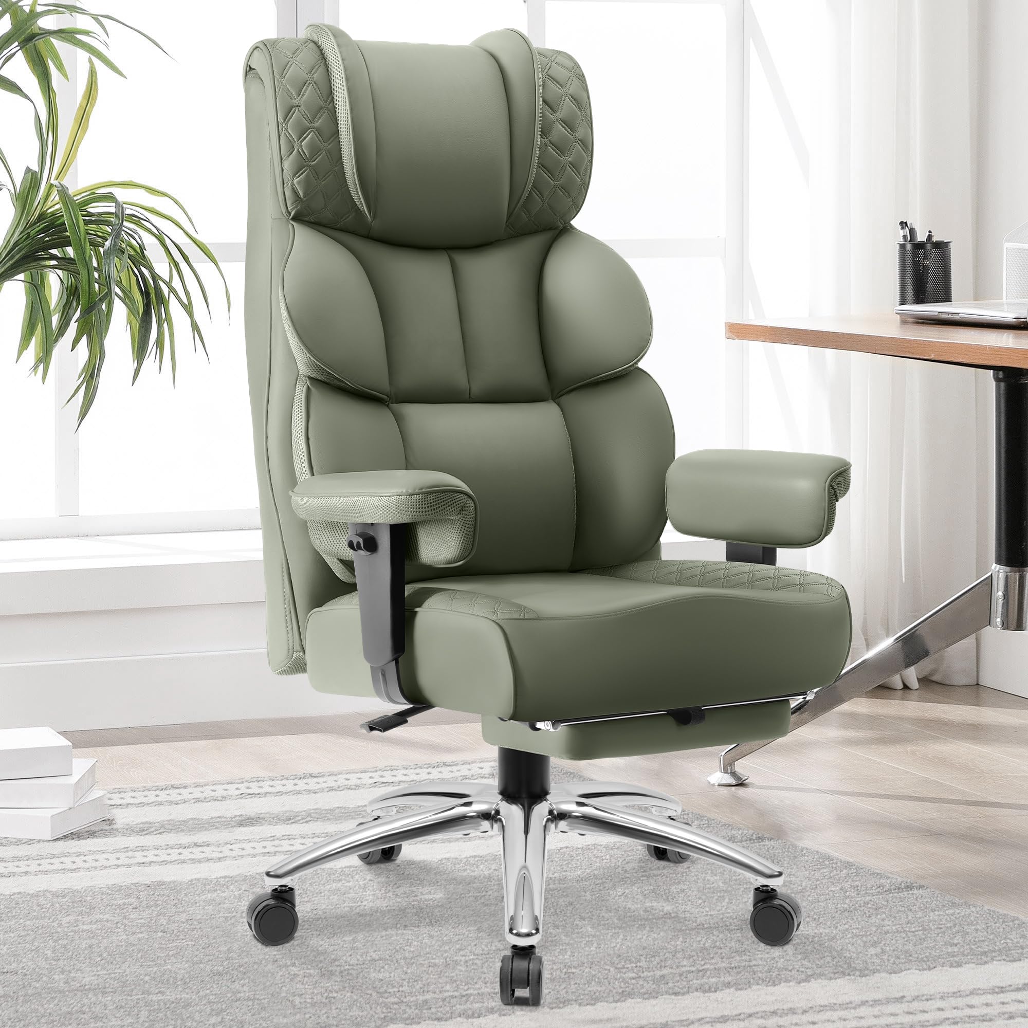 BestGlory オフィスチェア デスクチェア Amazon.com: BestGlory Office Desk Chair, Big and Tall Leather